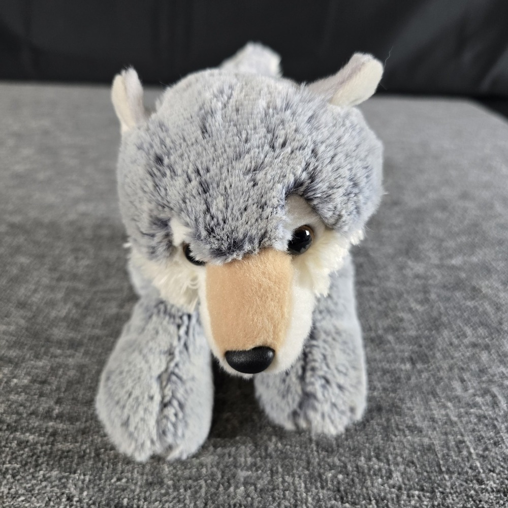 Aurora World Gray Wolf Plush Stuffed Animal Standing Gray White 10"